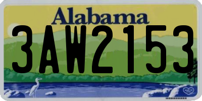 AL license plate 3AW2153