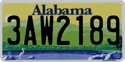 AL license plate 3AW2189