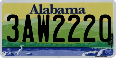AL license plate 3AW2220