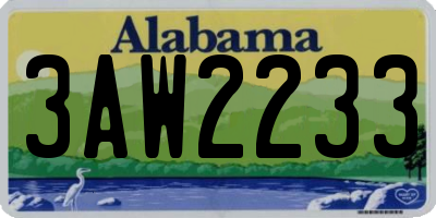 AL license plate 3AW2233