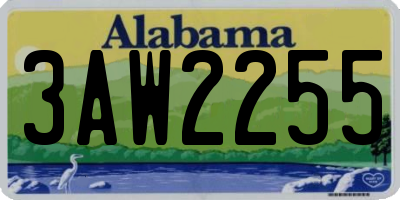 AL license plate 3AW2255