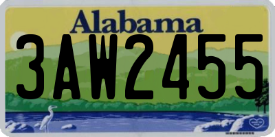 AL license plate 3AW2455