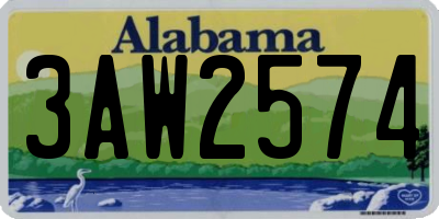 AL license plate 3AW2574