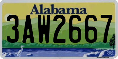 AL license plate 3AW2667