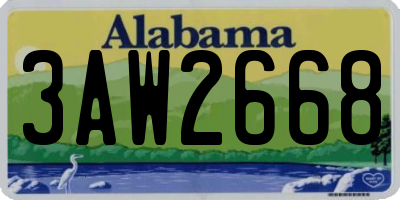 AL license plate 3AW2668