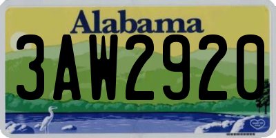 AL license plate 3AW2920