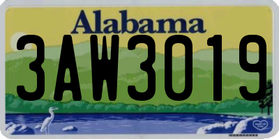 AL license plate 3AW3019