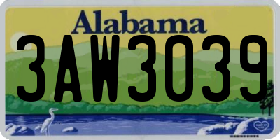 AL license plate 3AW3039