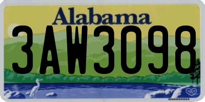 AL license plate 3AW3098