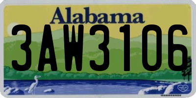 AL license plate 3AW3106