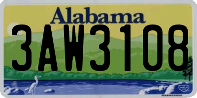 AL license plate 3AW3108