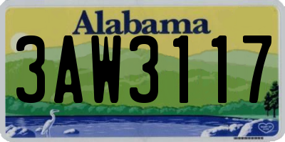 AL license plate 3AW3117