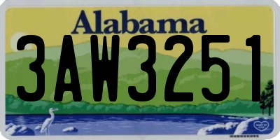 AL license plate 3AW3251