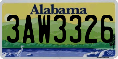 AL license plate 3AW3326