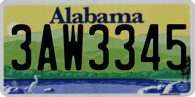 AL license plate 3AW3345