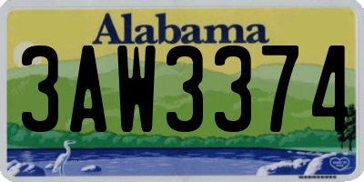 AL license plate 3AW3374