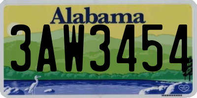 AL license plate 3AW3454