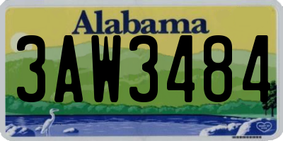 AL license plate 3AW3484