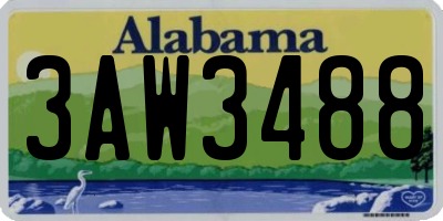 AL license plate 3AW3488
