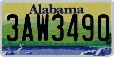 AL license plate 3AW3490