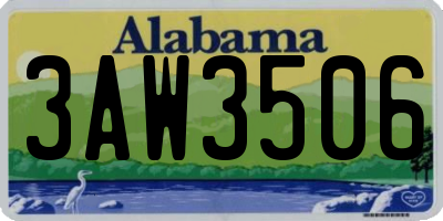 AL license plate 3AW3506