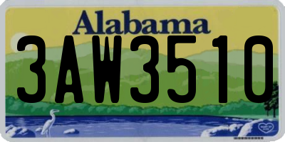 AL license plate 3AW3510