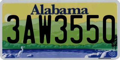 AL license plate 3AW3550