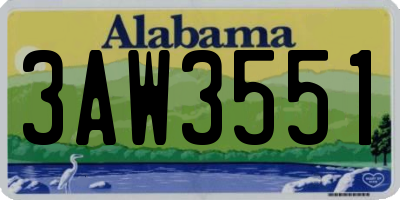 AL license plate 3AW3551