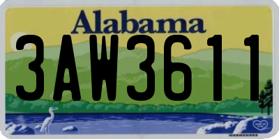 AL license plate 3AW3611