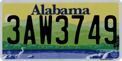 AL license plate 3AW3749