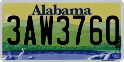 AL license plate 3AW3760