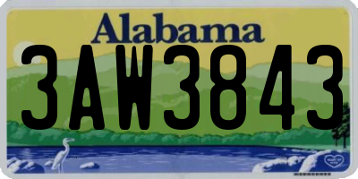 AL license plate 3AW3843