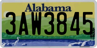 AL license plate 3AW3845