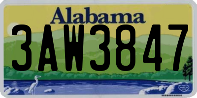 AL license plate 3AW3847