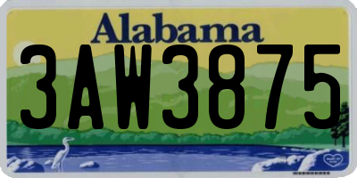 AL license plate 3AW3875