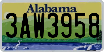 AL license plate 3AW3958