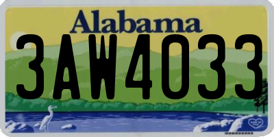 AL license plate 3AW4033