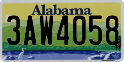 AL license plate 3AW4058