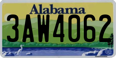 AL license plate 3AW4062