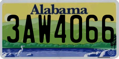 AL license plate 3AW4066