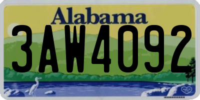 AL license plate 3AW4092