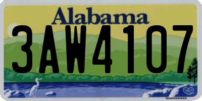 AL license plate 3AW4107