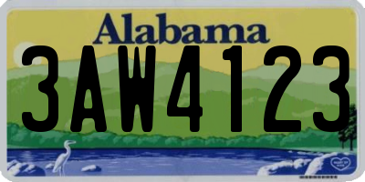 AL license plate 3AW4123