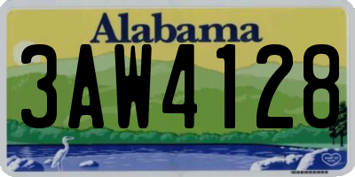 AL license plate 3AW4128