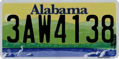 AL license plate 3AW4138