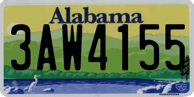 AL license plate 3AW4155