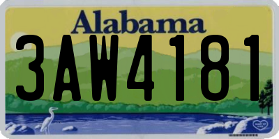 AL license plate 3AW4181