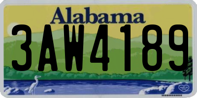 AL license plate 3AW4189