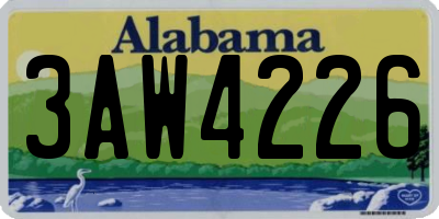 AL license plate 3AW4226