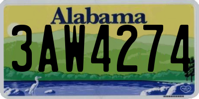 AL license plate 3AW4274